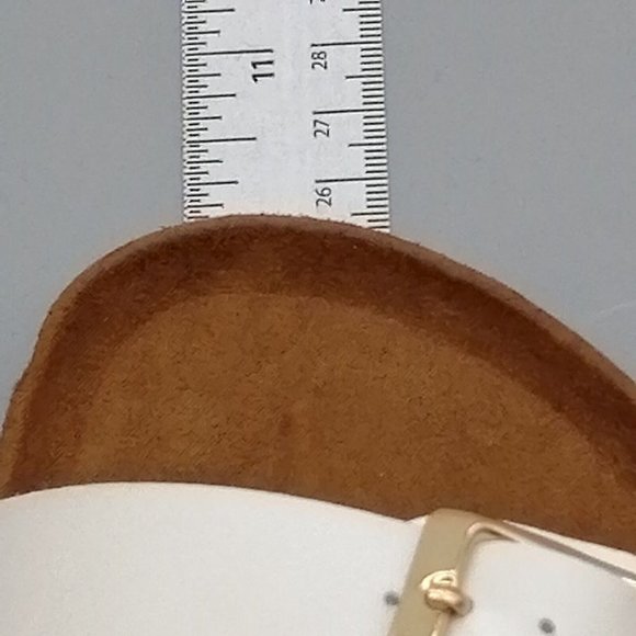 Maurices Womans Lucy Double Buckle Slide Sandals White Cork Wedge Heel 6M - Picture 5 of 10